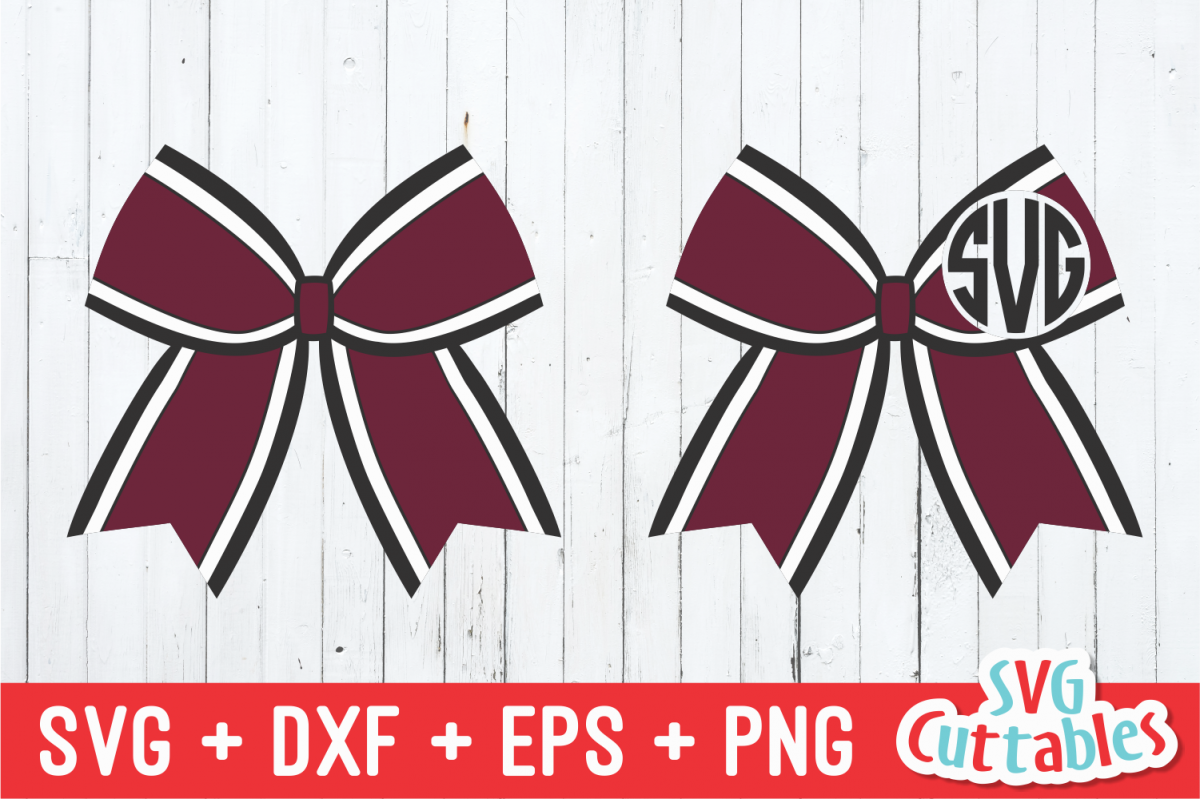 Cheer Bow | Cheerleader Monogram Frame | SVG Cut File