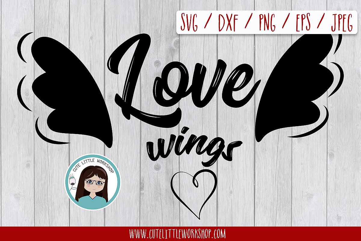 Love wings svg, dxf, png, eps example image 1