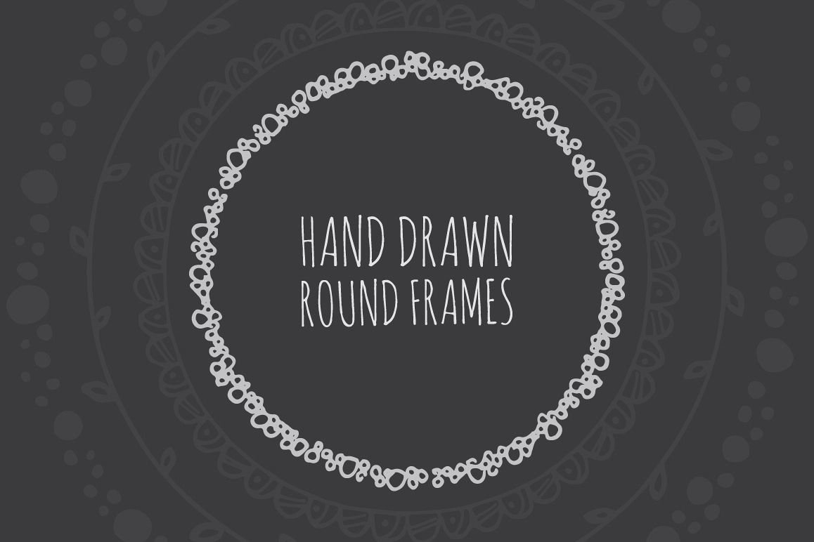 90 Hand Drawn Decorative Round Frames example image 1