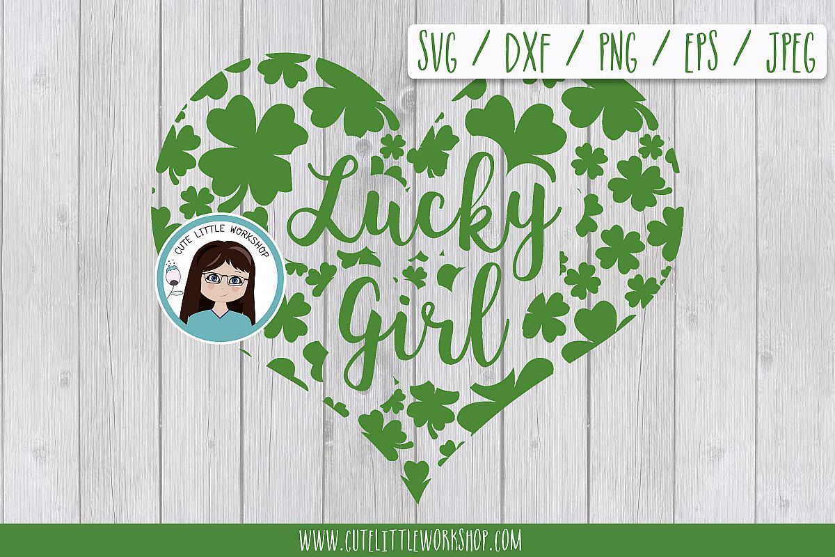 Lucky Girl St patrick's SVG DXF PNG JPEG EPS example image 1