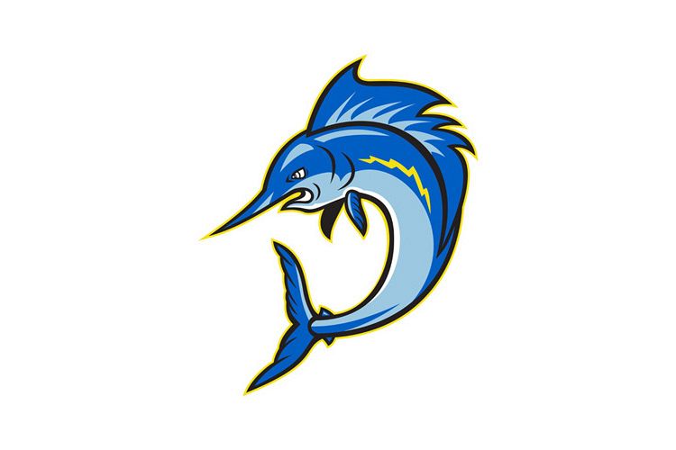 Sailfish Swordfish Jumping Cartoon example image 1