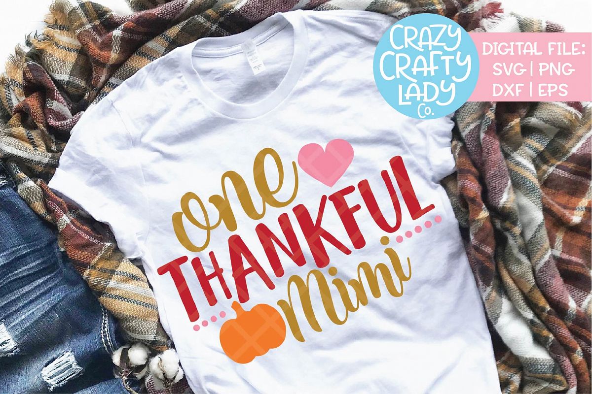 One Thankful Mimi SVG DXF EPS PNG Cut File example image 1