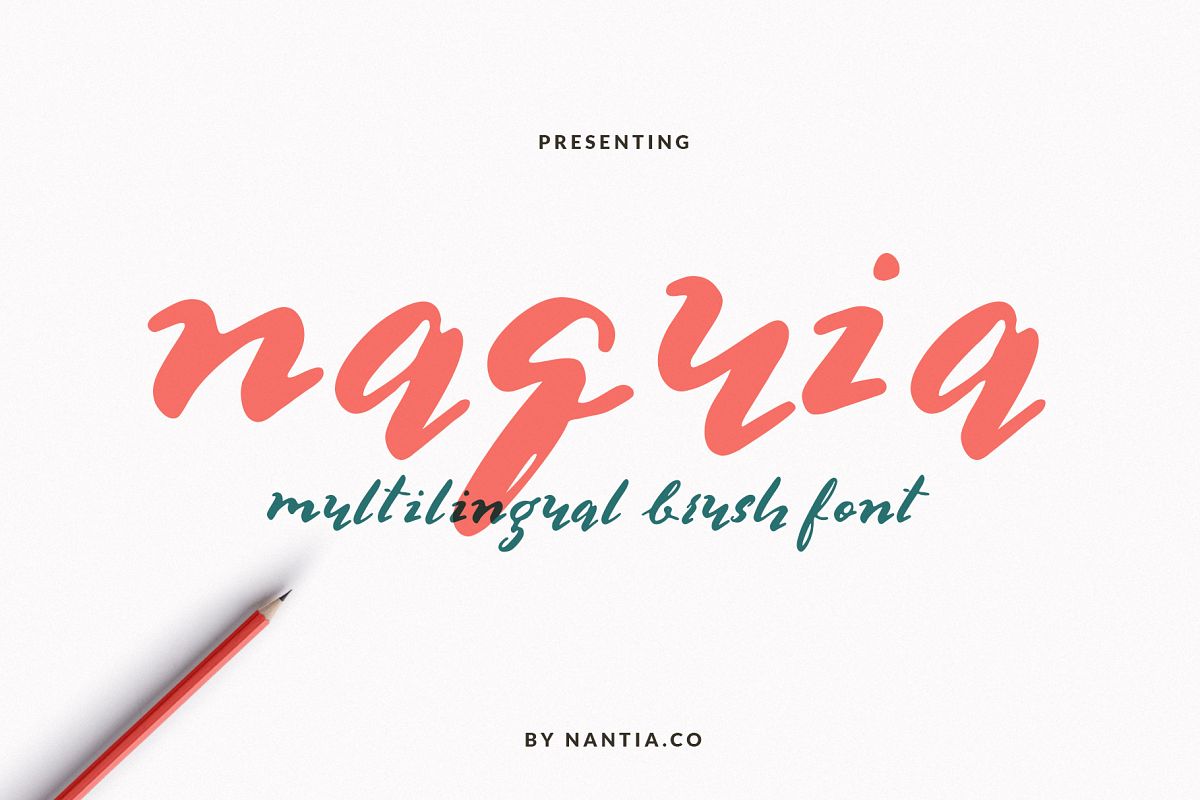 Multilingual Brush Font- Naquia Font example image 1