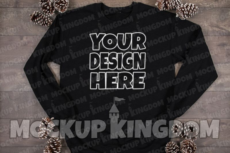 Unisex Crew Neck Sweatshirt Mockup, Christmas Mockup example image 1