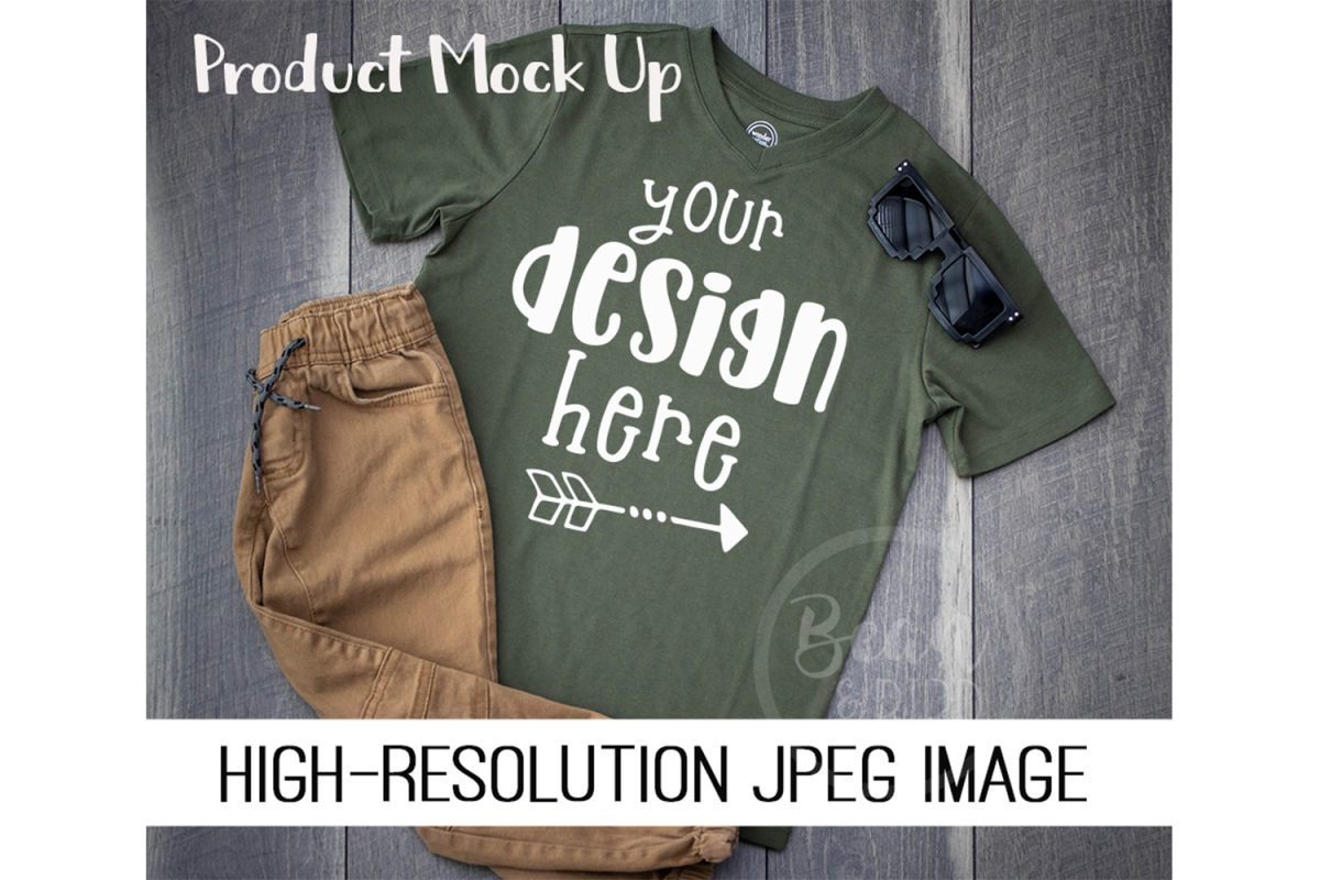 Download Kids Green Shirt Mock up Product Mock Up (211196) | Mock ...