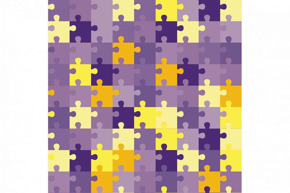 Seamless decorative vector background with puzzles. Print. Repeating background. Cloth design, wallpaper. example image 1
