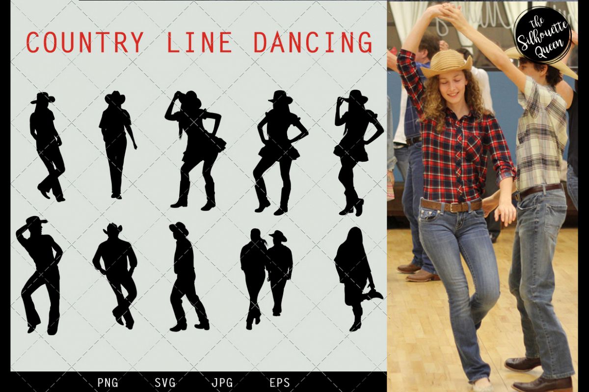 Country Line Dancing svg file, western svg cut file example image 1
