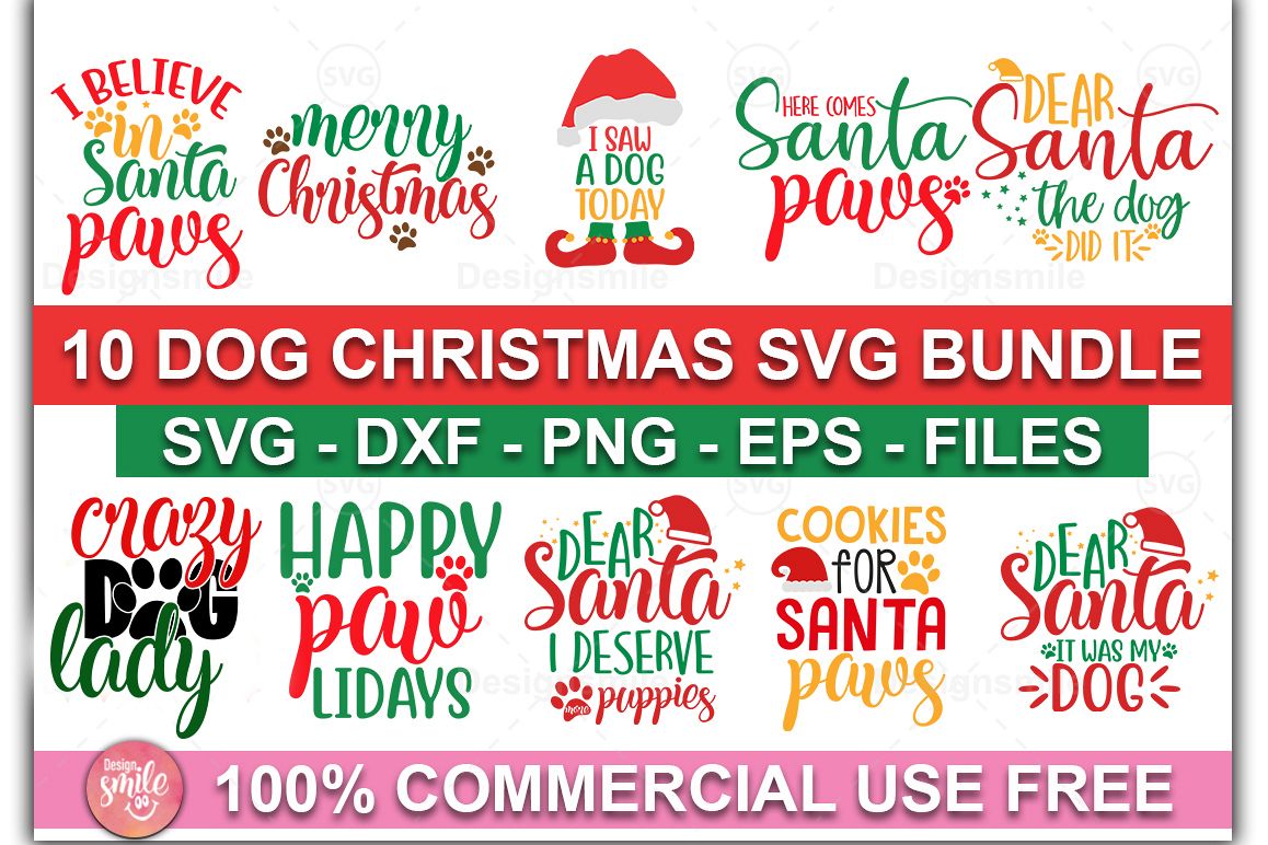 Christmas SVG| Dog Christmas SVG Bundle example image 1