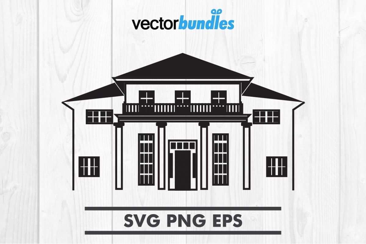 Mansion house clip art svg example image 1