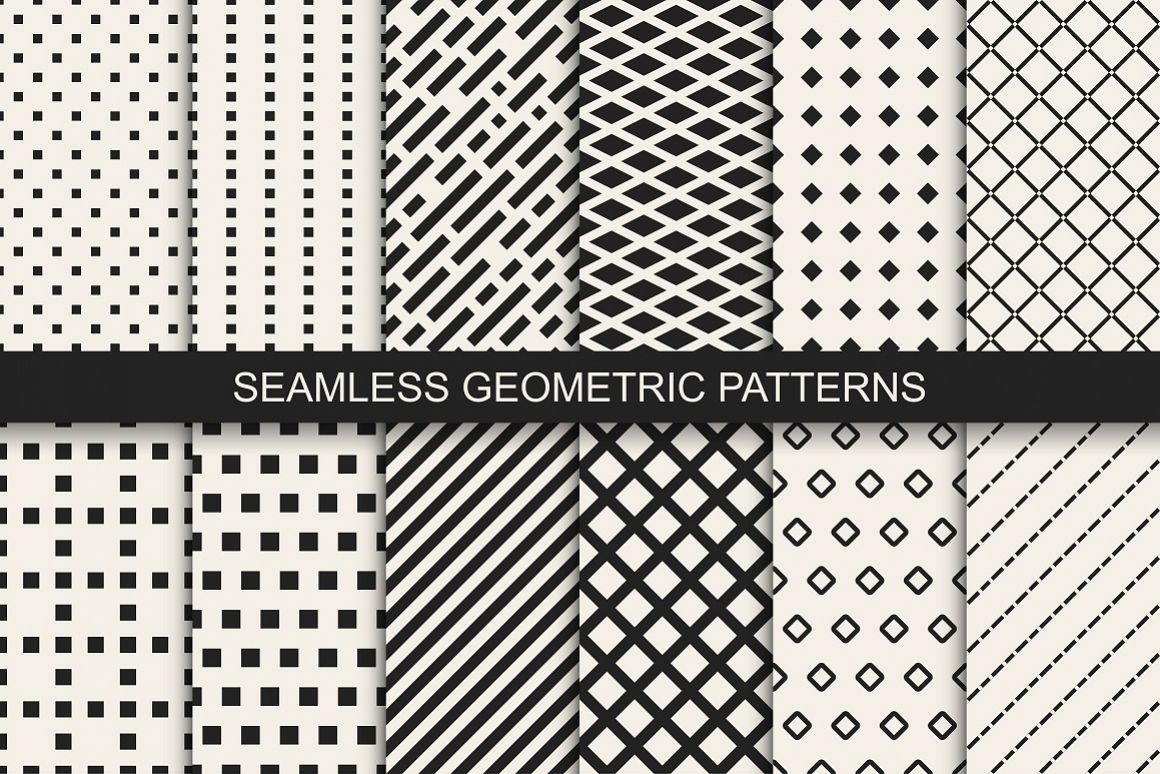 Geometric vector seamless patterns example image 1