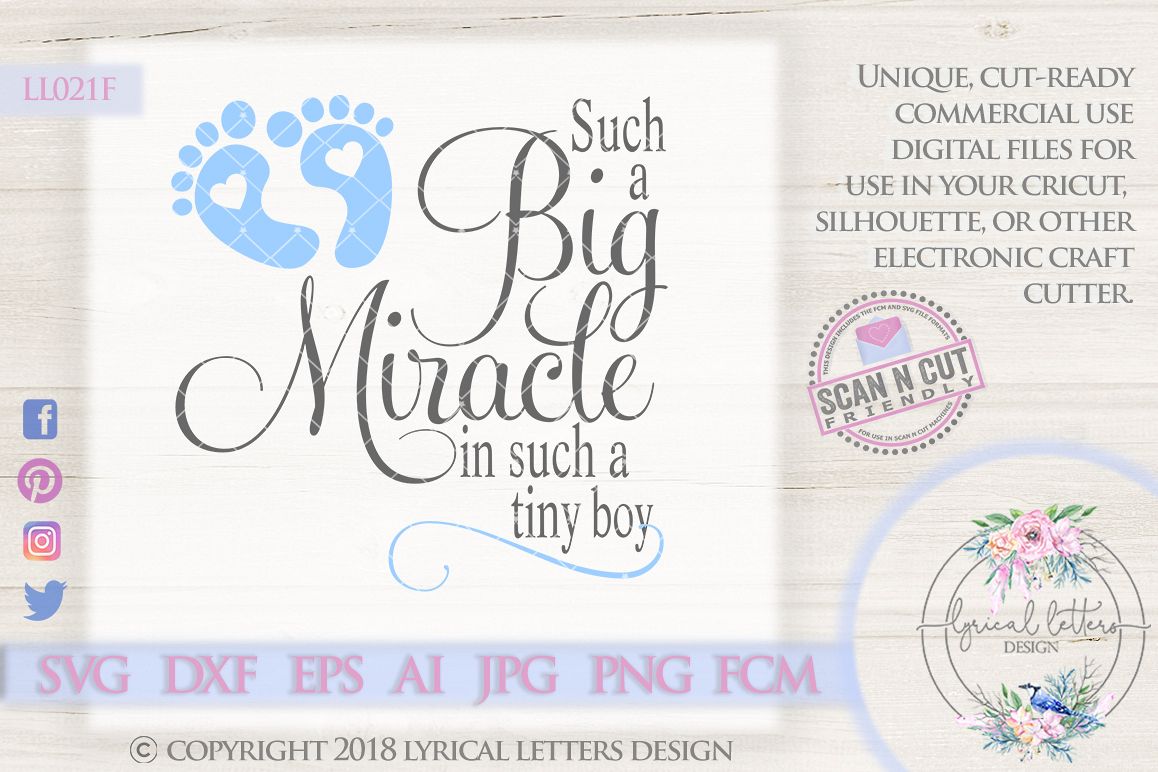 Big Miracle Tiny Boy SVG Cut File LL021F example image 1