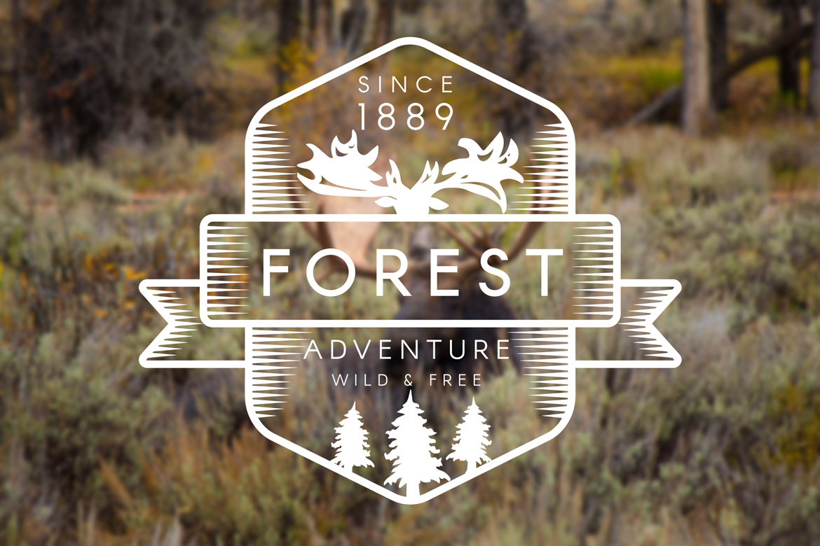 Vintage Forest Moose Badge example image 1