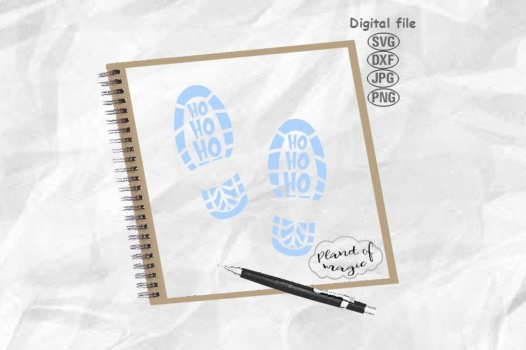 Santa Footprint Svg, Santa Boot Svg, Christmas Svg example image 1