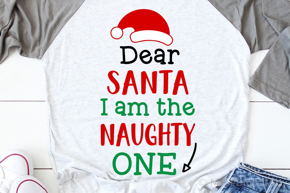 Dear Santa I Am the Naughty One Svg, Christmas Svg, Kids Svg example image 1