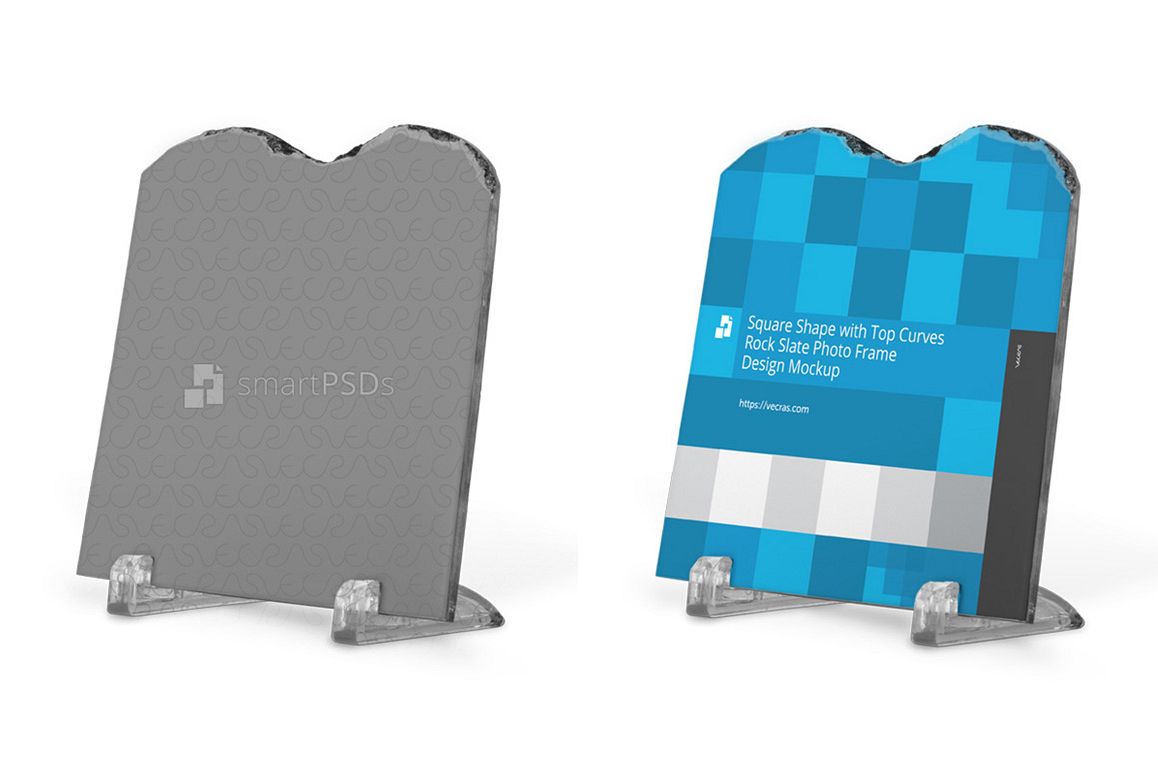 Square Shaped Rock Slate Photo Frame Design Mockup example image 1