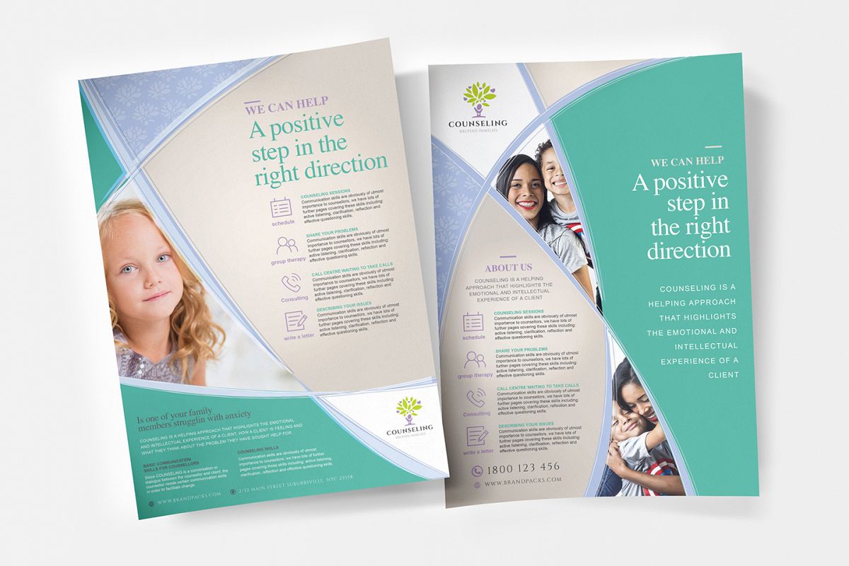 A4 Counselling Service Advertisement Templates example image 1