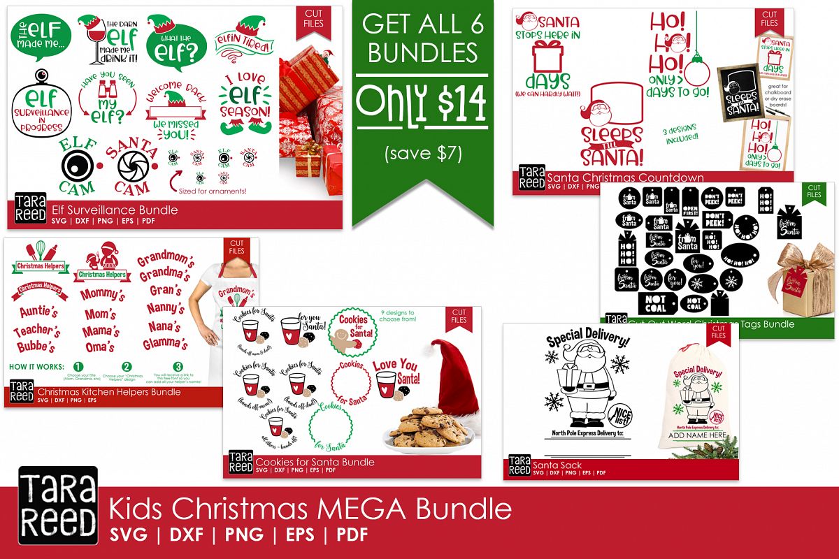 Kids Christmas MEGA Bundle - SVG and Cut Files for Crafters example image 1