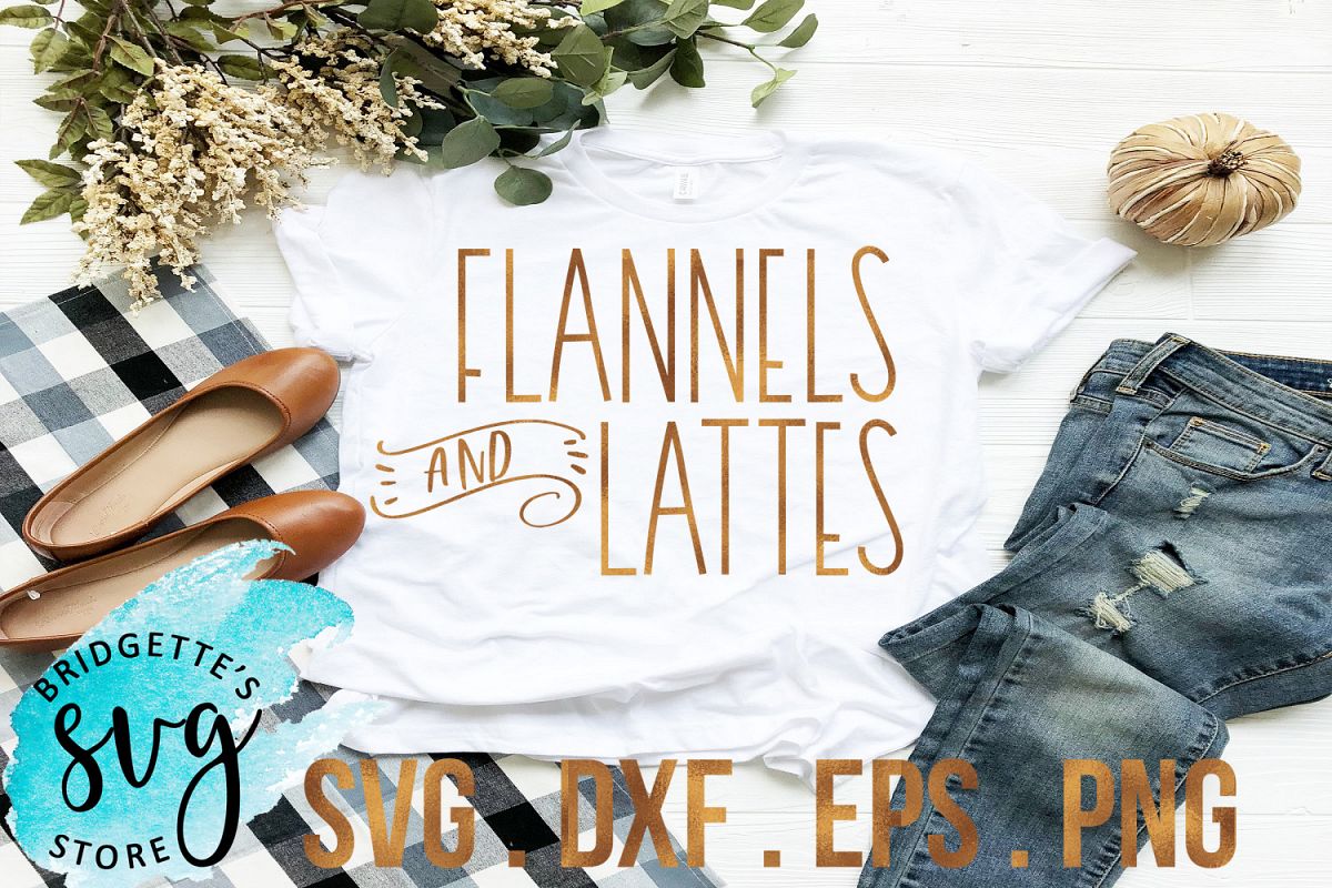 Flannels and Lattes SVG, DXF, PNG, EPS Cut File example image 1