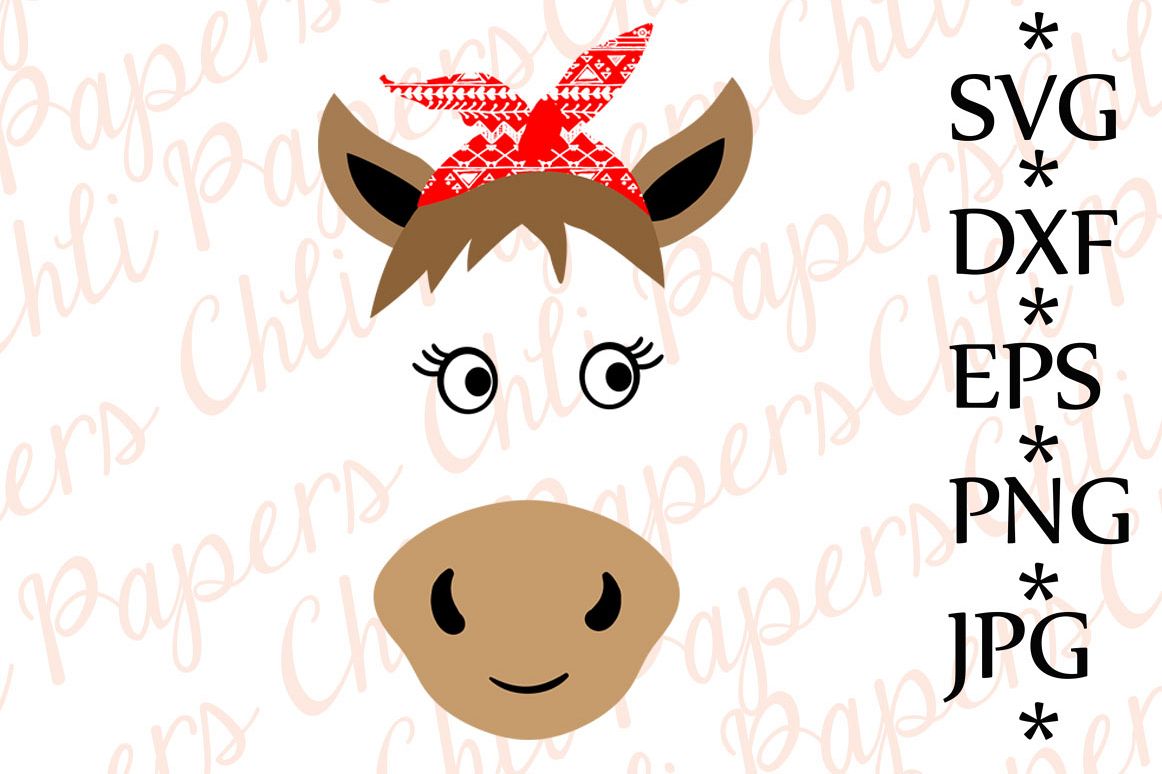 Horse with bandana Svg,Cute Horse Svg,Horse cut files,Kids Svg (98417