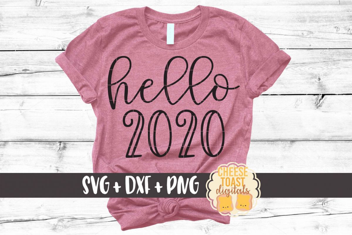 Hello 2020 - New Year SVG PNG DXF Cut Files example image 1