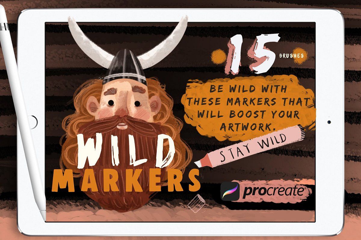 Wild Markers Procreate Brushes example image 1