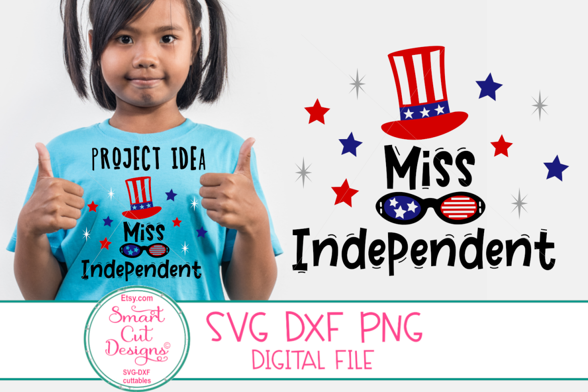 4th Of July SVG, Miss Independent SVG, US Flag Hat SVG, DXF example image 1