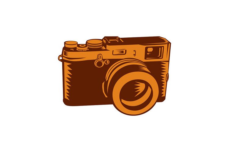Camera 35mm Vintage Woodcut example image 1