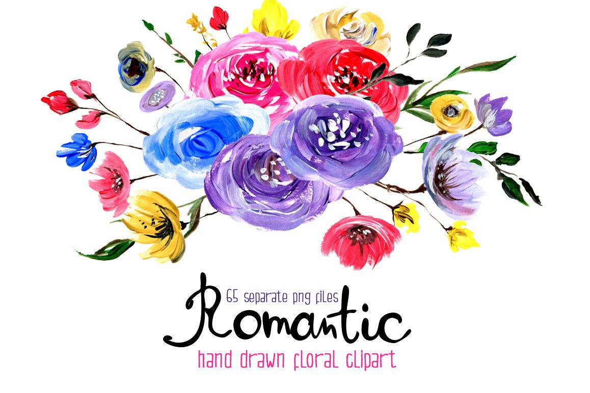 Acrylic floral big set 65 elements example image 1