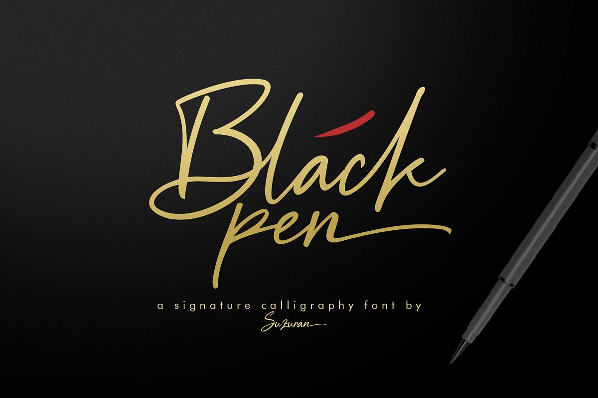 Black Pen Script example image 1
