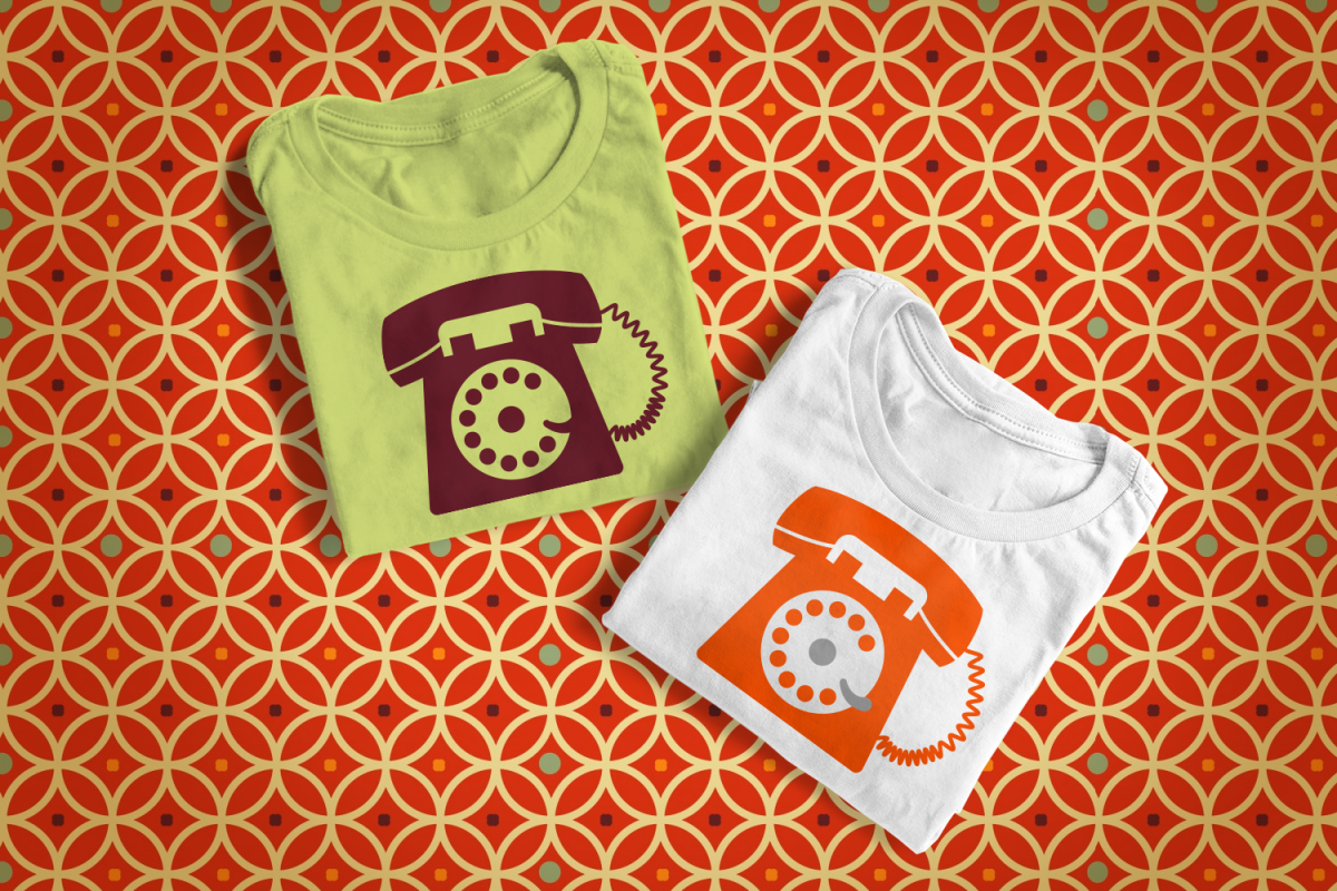 Rotary Phone Clip Art SVG File Cutting Template example image 1