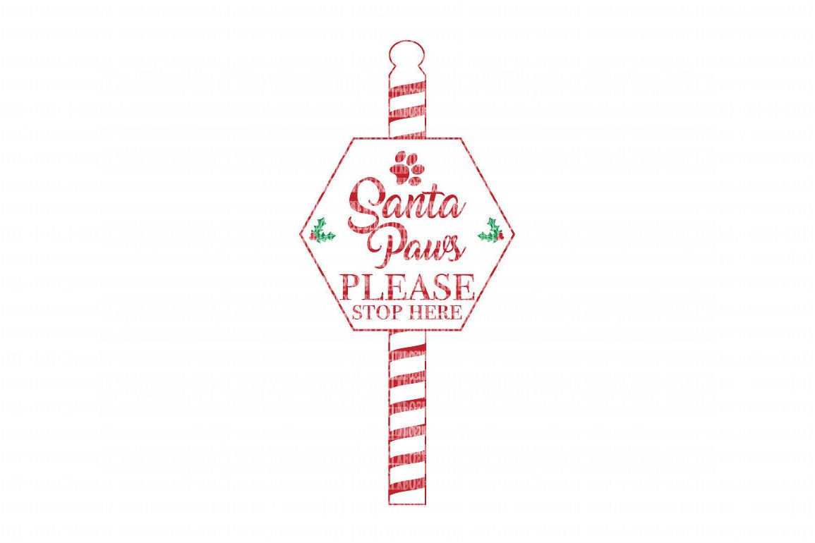Christmas Santa Paws Cut Files Heat Transfer Vinyl Scrapbooking Stencil EPS DXF Silhouette Cameo Cricut Commercial Use example image 1
