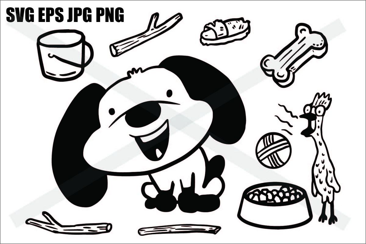 Cute Dog Elements- SVG-EPS-JPG-PNG example image 1