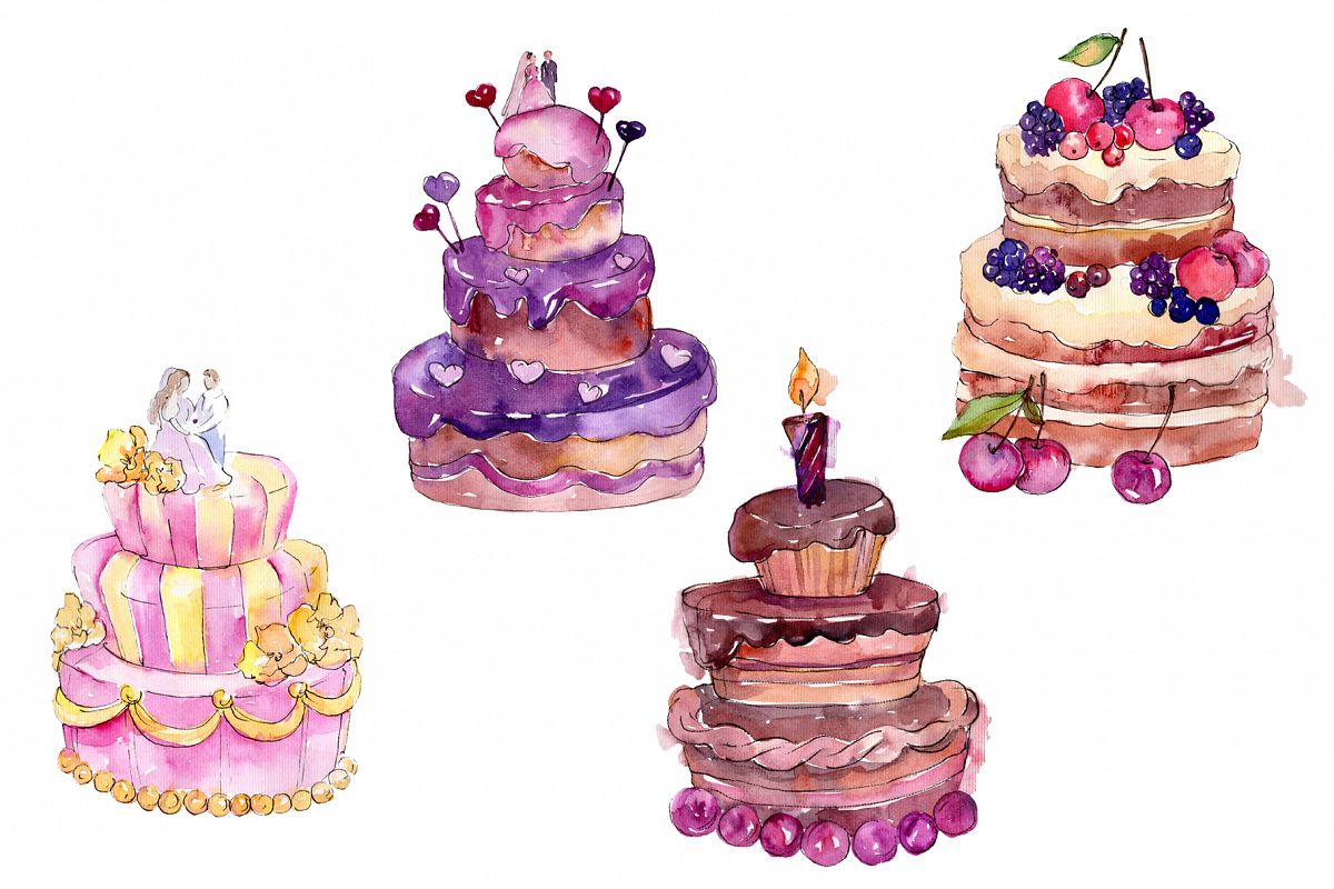 Dessert michel Watercolor png example image 1