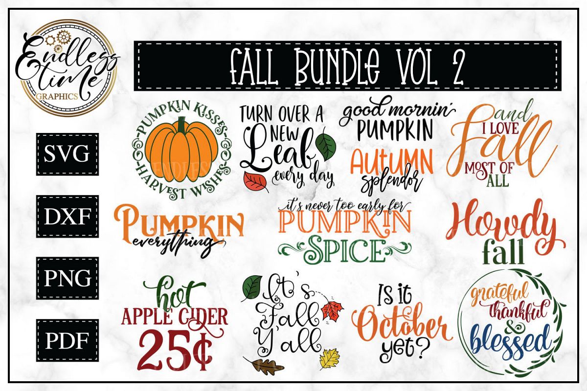 Fall SVG Bundle Volume 2 -- UPDATE 3 New Designs Added example image 1