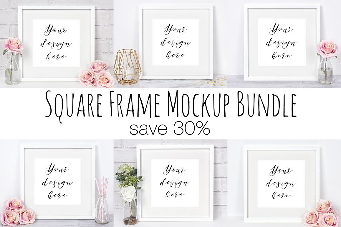 Square Frame Mockup Photography Bundle example image 1