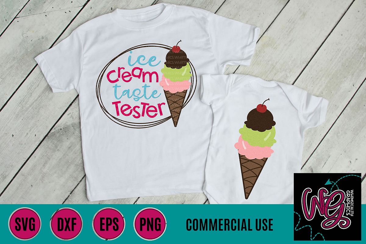 Ice Cream Taste Tester SVG DXF PNG EPS Comm example image 1