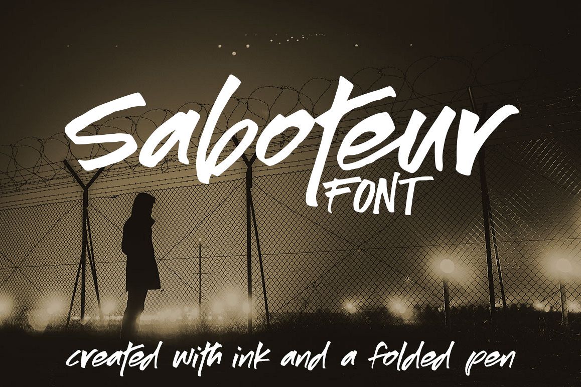 Saboteur - a moody, inky font example image 1