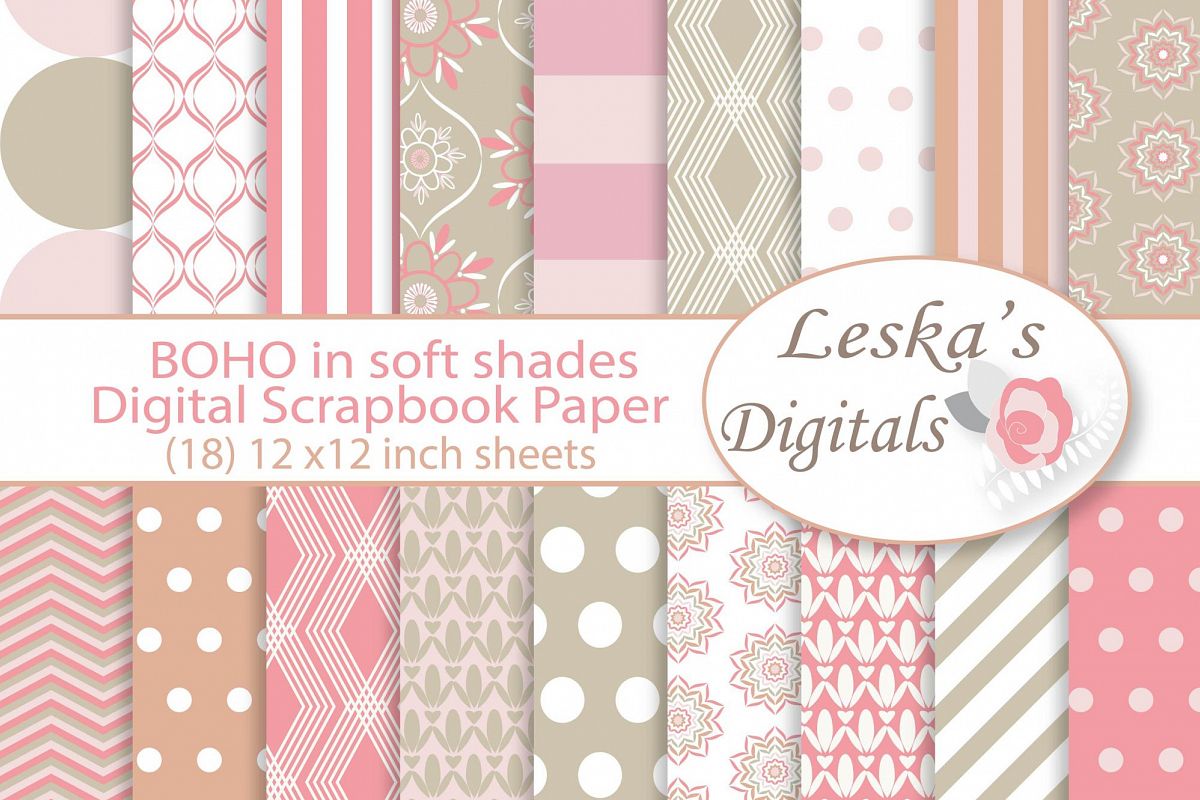 Boho Digital Paper example image 1
