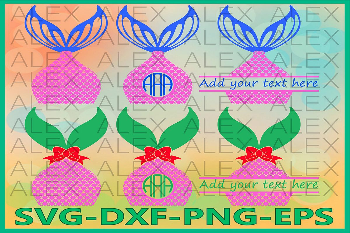 Mermaid SVG, Mermaid Monogram SVG, Mythology svg example image 1