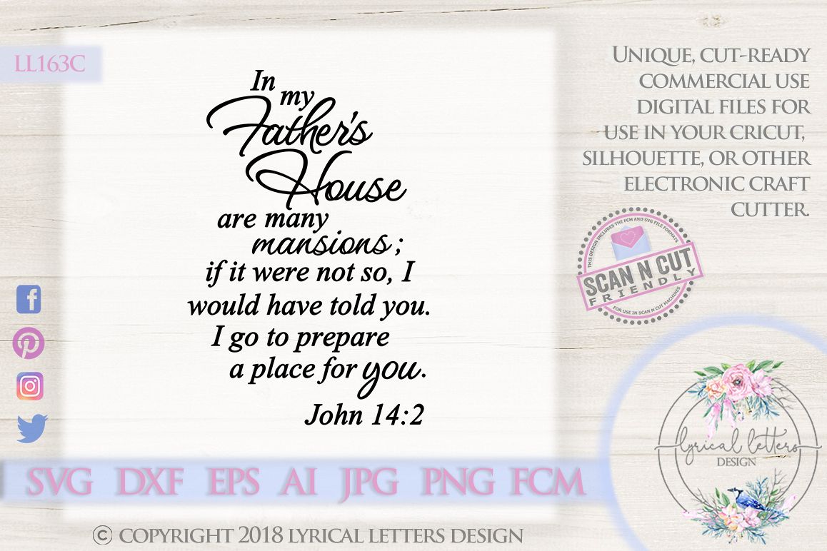 In My Father's House are Many Mansions John 14 SVG LL163 example image 1