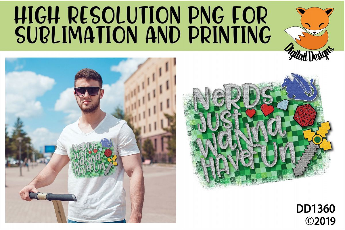 Nerdy Gamer Sublimation Printable example image 1