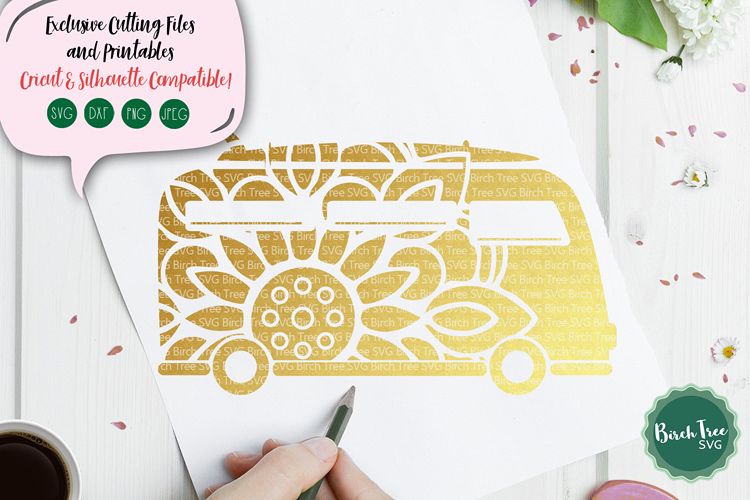 Campervan Mandala SVG, Campervan Svg, Camper Svg, Campervan example image 1