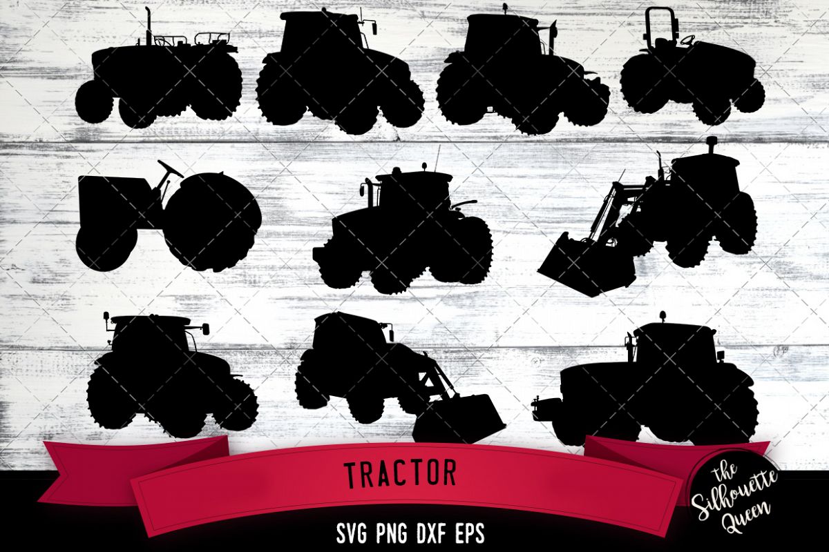 Tractor svg file, farm svg cut file, silhouette studio example image 1
