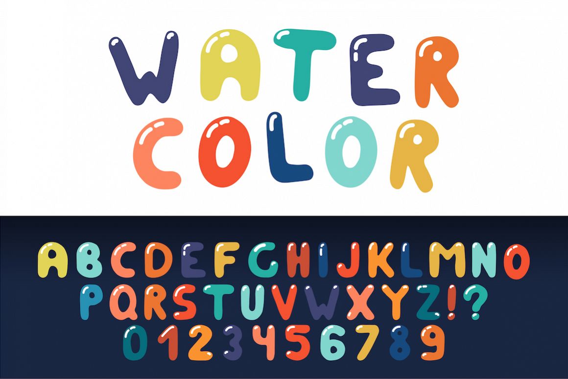 Colorful hand drawn english alphabet example image 1