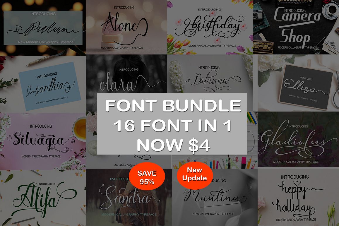 FONT BUNDLE DECEMBER SAVE 95 example image 1