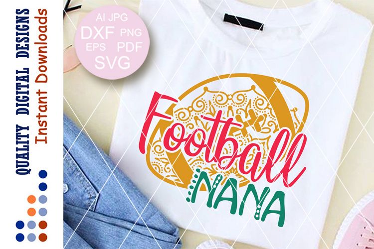 Football nana svg files Zentangle Football ball Clipart example image 1