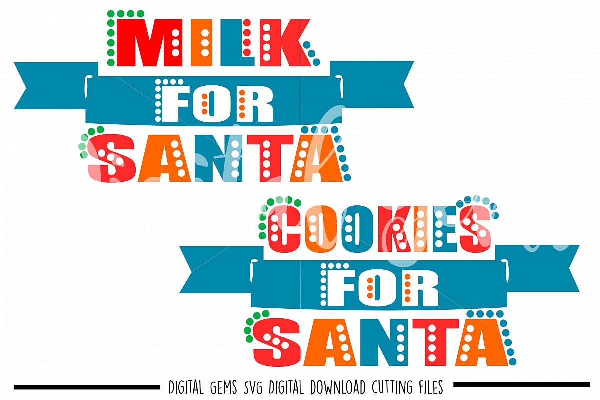 Cookies and Milk for Santa SVG / DXF / EPS / PNG files example image 1