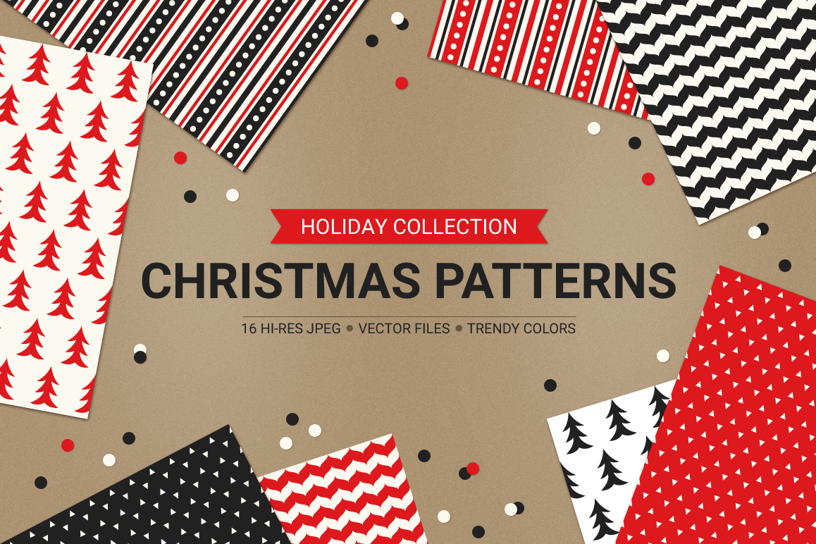 16 Christmas Seamless Patterns example image 1