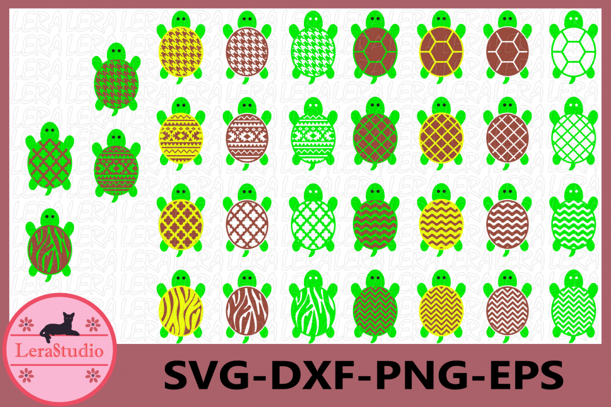 Turtle SVG, Turtle SVG Cut File, Beach Turtle Pattern svg example image 1
