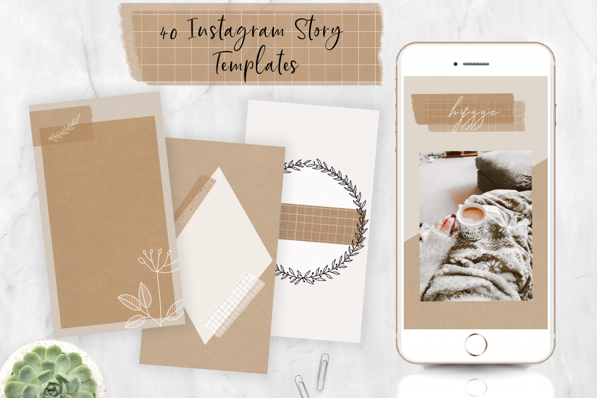 40 Instagram Story Templates | Feminine Style. Social Media example image 1